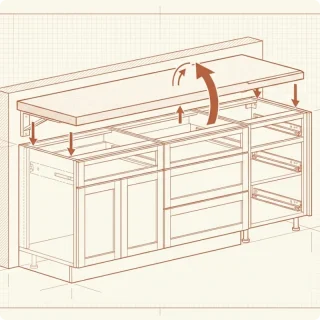 Установка столешницы
