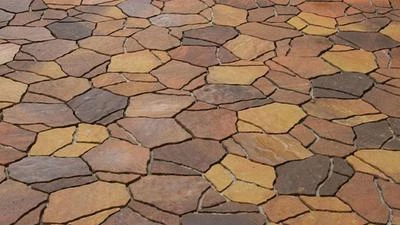 Укладка тротуара из песчаника