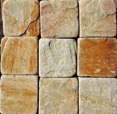 Брусчатка из песчаника желтая
